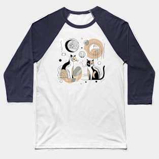 Abstract cats Baseball T-Shirt